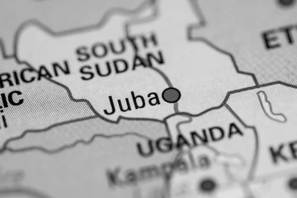 南スーダンのジュバ 地理的概念が閉鎖された — ストック写真