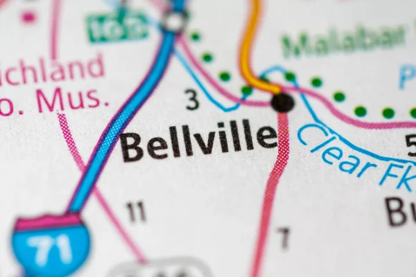 Bellville Ohio Här Usa Karta — Stockfoto