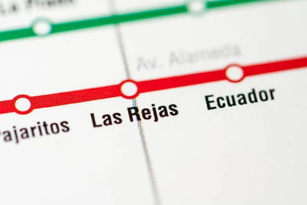 Estação Las Rejas Mapa Metrô Santiago — Fotografia de Stock