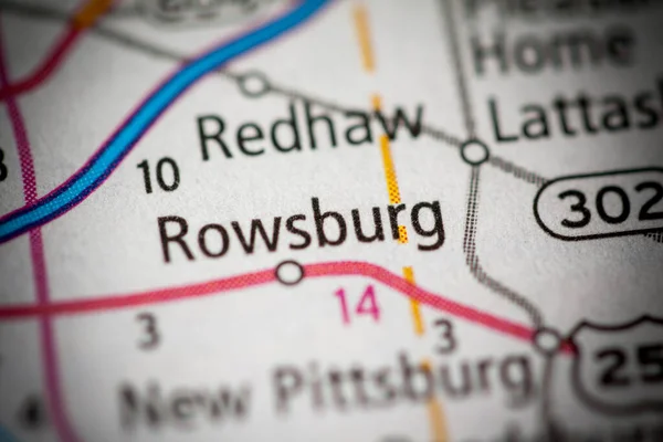Rowsburg Ohio Eua Mapa — Fotografia de Stock