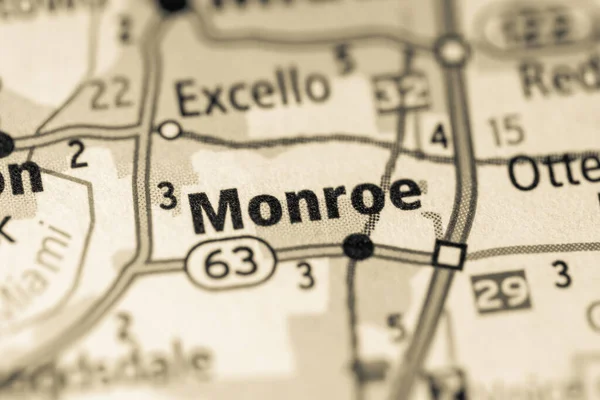 Met Monroe Ohio Kaart Verenigde Staten — Stockfoto