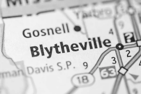 Blytheville阿肯色州美国地图 — 图库照片
