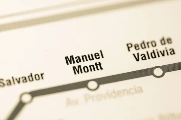 Estação Manuel Montt Mapa Metrô Santiago — Fotografia de Stock