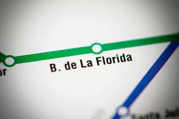 フロリダ駅B サンティアゴ メトロ地図 — ストック写真