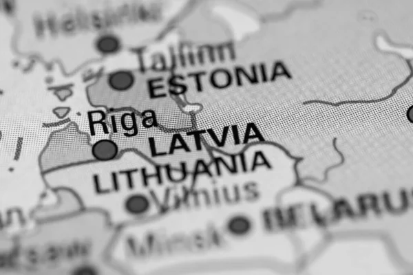 Lotyšsko Geografický Koncept Uzavírá Záběr — Stock fotografie