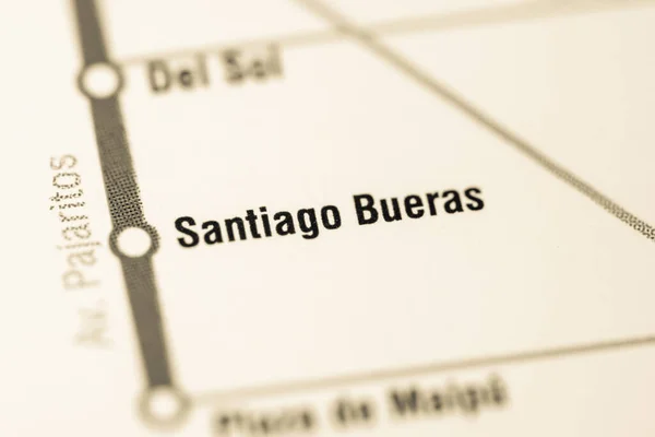 Estación Santiago Bueras Mapa Del Metro Santiago — Foto de Stock