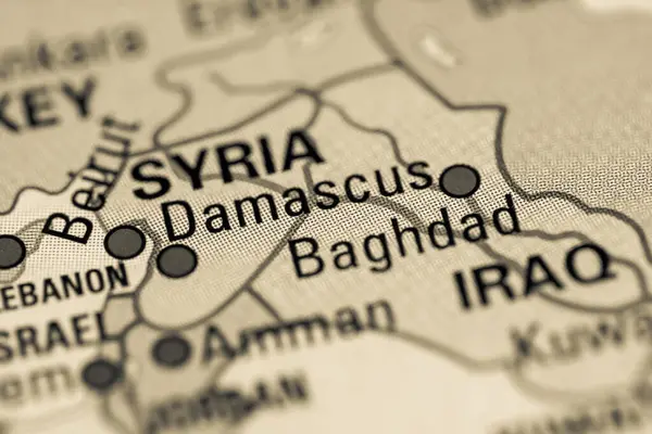 Damaszek Syria Koncepcja Geogrficzna Shot — Zdjęcie stockowe