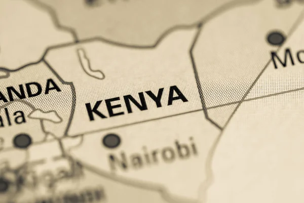 Kenya Geogrphy Koncept Nära Upp Skott — Stockfoto