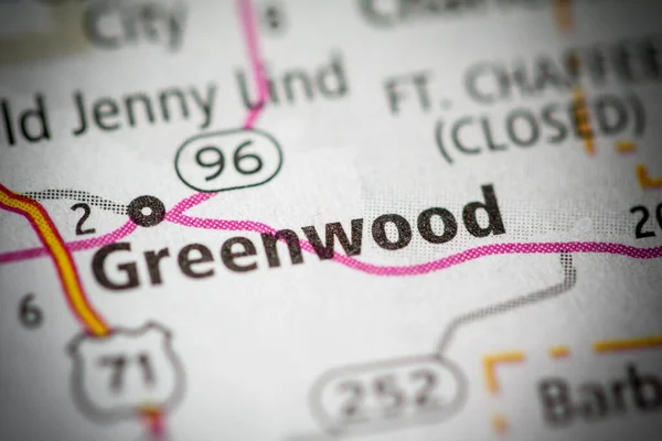 Greenwood Arkansas Eua Mapa — Fotografia de Stock