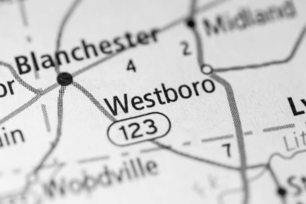 Primer Plano Del Mapa Westboro Ohio Estados Unidos — Foto de Stock