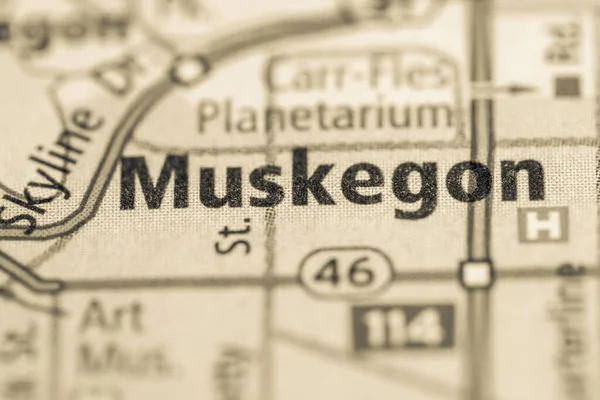 Muskegon 密歇根美国地图 — 图库照片