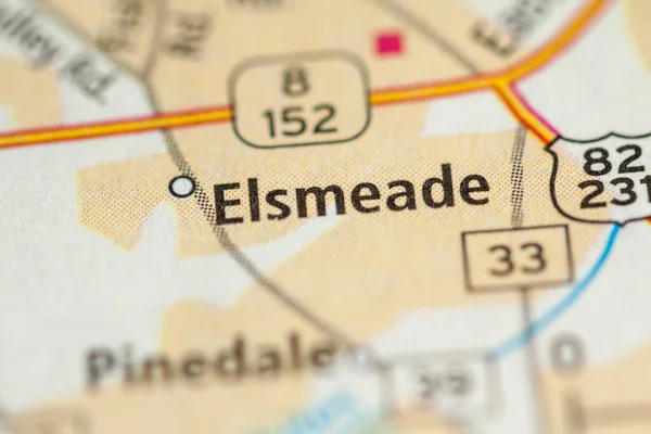 Elsmeade Alabama Mappa Degli Stati Uniti — Foto Stock