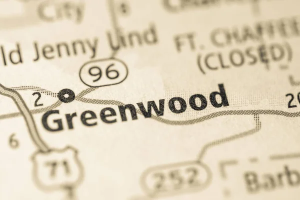 Greenwood Arkansas Eua Mapa — Fotografia de Stock