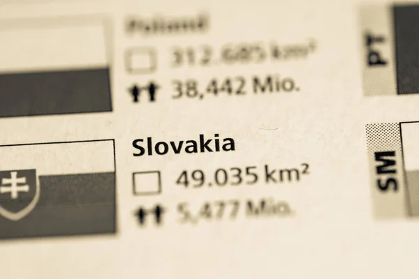 Eslováquia Geogrphy Conceito Close Shot — Fotografia de Stock