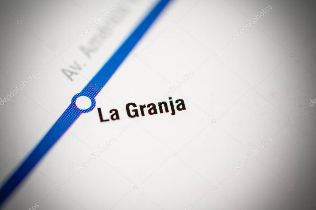 La Granja Station. Santiago Metro map.
