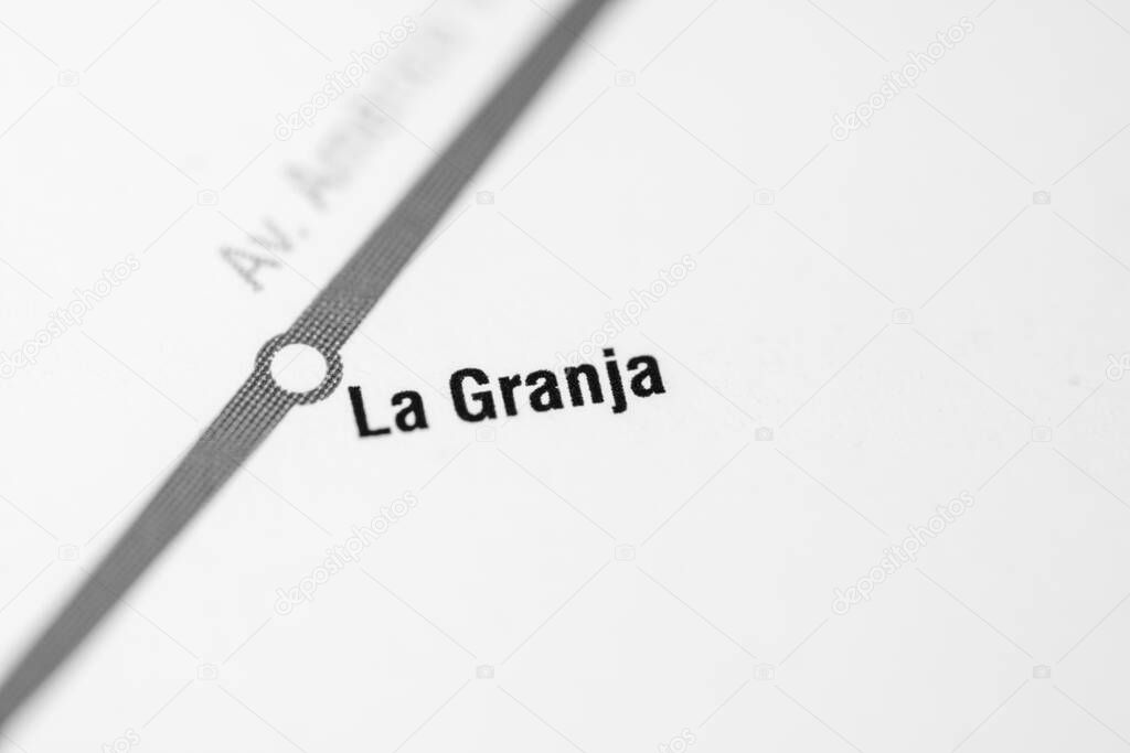 La Granja Station. Santiago Metro map.