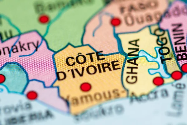 Cote Ivoire Geogrphy Concepto Close Shot — Foto de Stock