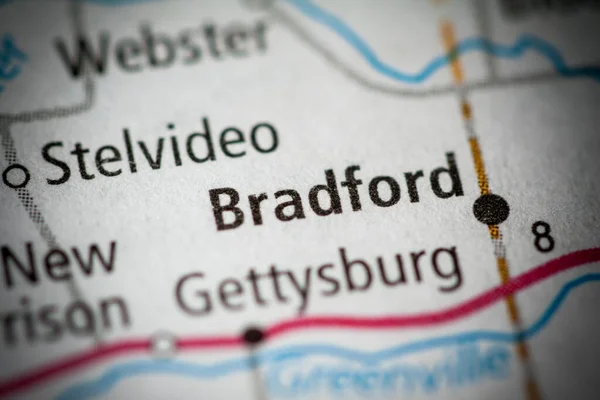 Bradford Ohio Mapa Usa — Foto de Stock