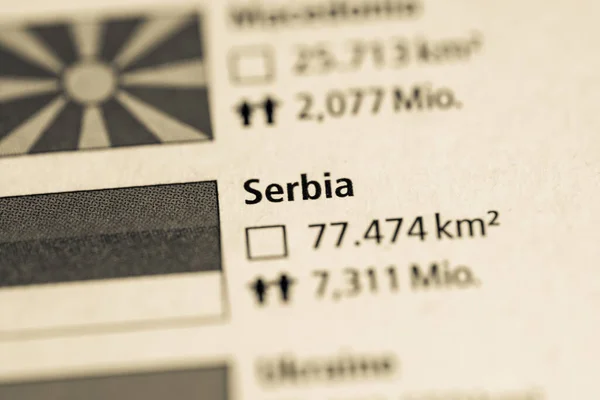 Srbsko Geografický Koncept Uzavírá Záběr — Stock fotografie