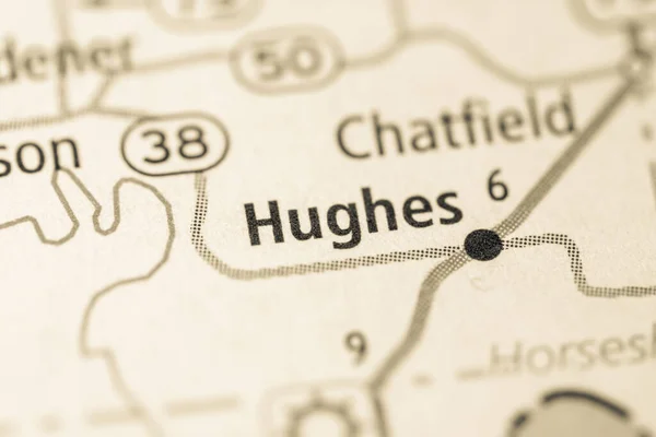 Hughes Arkansas Eua Mapa — Fotografia de Stock