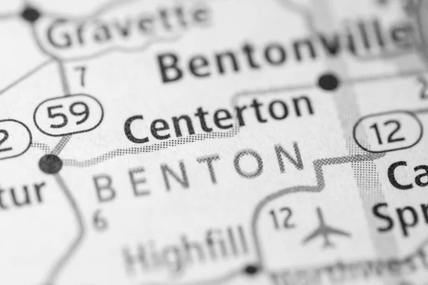 Centerton Arkansas Eua Mapa — Fotografia de Stock