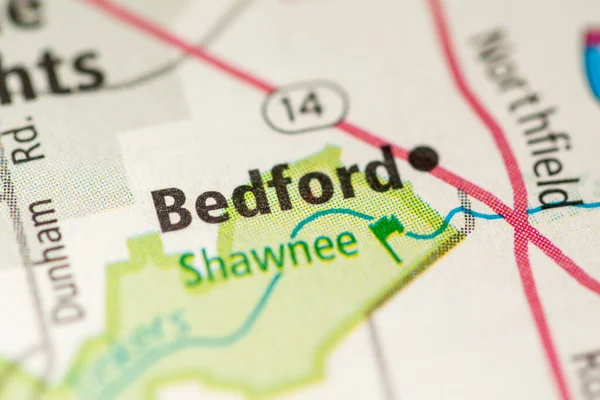Close Mapa Bedford Ohio Estados Unidos — Fotografia de Stock