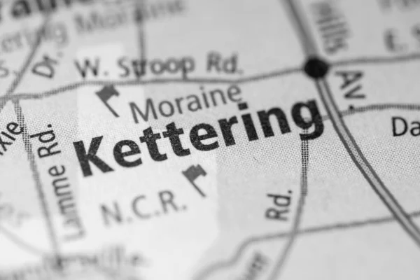 Nahaufnahme Der Karte Von Kettering Ohio Usa — Stockfoto