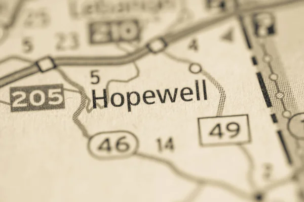 Primer Plano Del Mapa Hopewell Alabama Estados Unidos —  Fotos de Stock