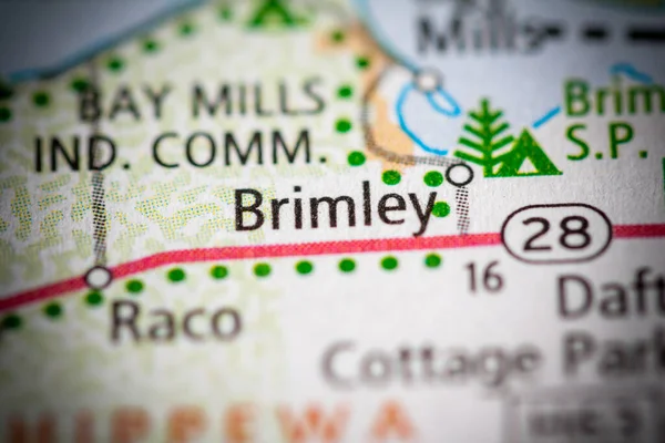 Brimley Michigan Eua Mapa — Fotografia de Stock