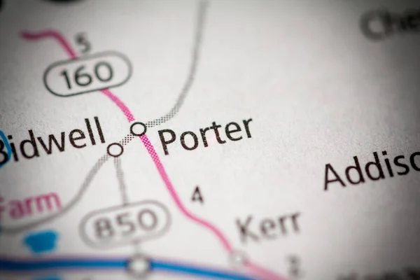 Close Mapa Porter Ohio Estados Unidos — Fotografia de Stock