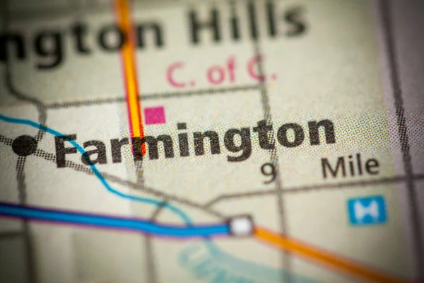 Farmington Michigan Mapa Usa — Stock fotografie