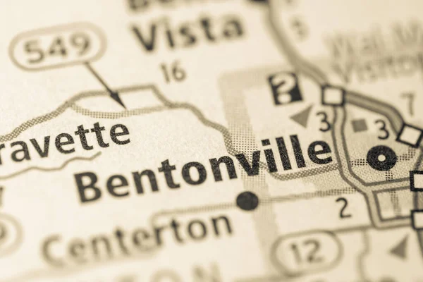 Bentonville Arkansas Abd Haritası — Stok fotoğraf