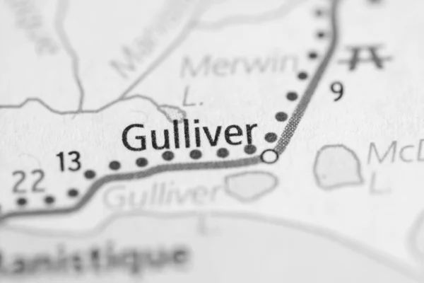 Gulliver Michigan Mapa Usa —  Fotos de Stock