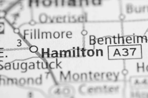 汉密尔顿Hamilton 密歇根美国地图 — 图库照片