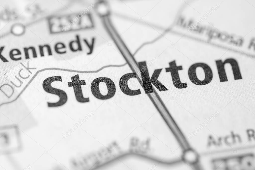 Stockton. California. USA map