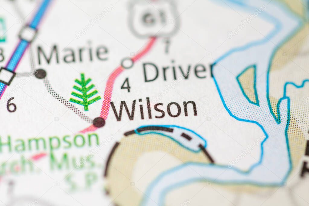Wilson. Arkansas. USA map