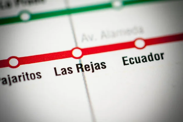 Estação Las Rejas Mapa Metrô Santiago — Fotografia de Stock