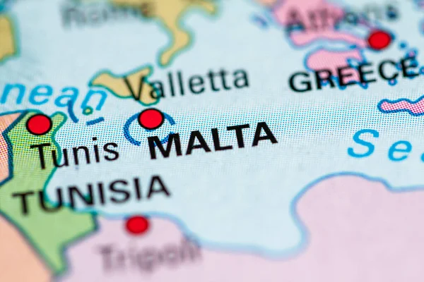 Malta Geografický Koncept Uzavírá Záběr — Stock fotografie