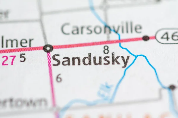 Sandusky Michigan Abd Haritası — Stok fotoğraf