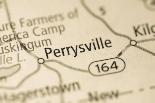 Perrysville Ohio Abd Haritası — Stok fotoğraf