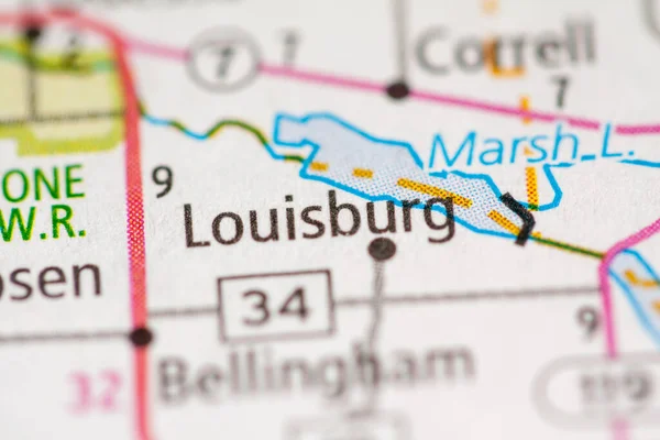 Louisburg Minnesota Eua Mapa — Fotografia de Stock