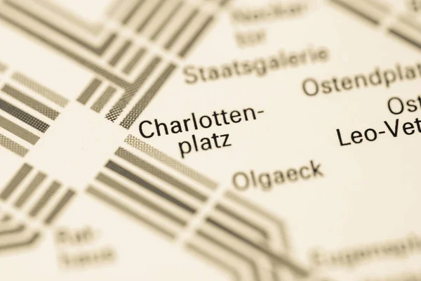 Charlottenplatz Állomás Stuttgart Metrótérkép — Stock Fotó