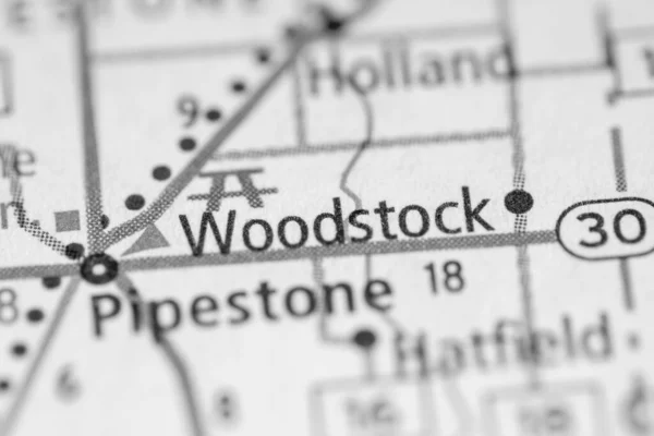 Woodstockban Minnesotában Amerikai Térkép — Stock Fotó