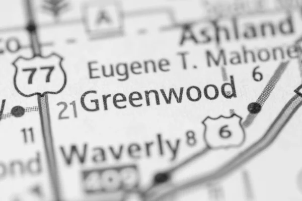 Greenwood Nebraska Eua Mapa — Fotografia de Stock