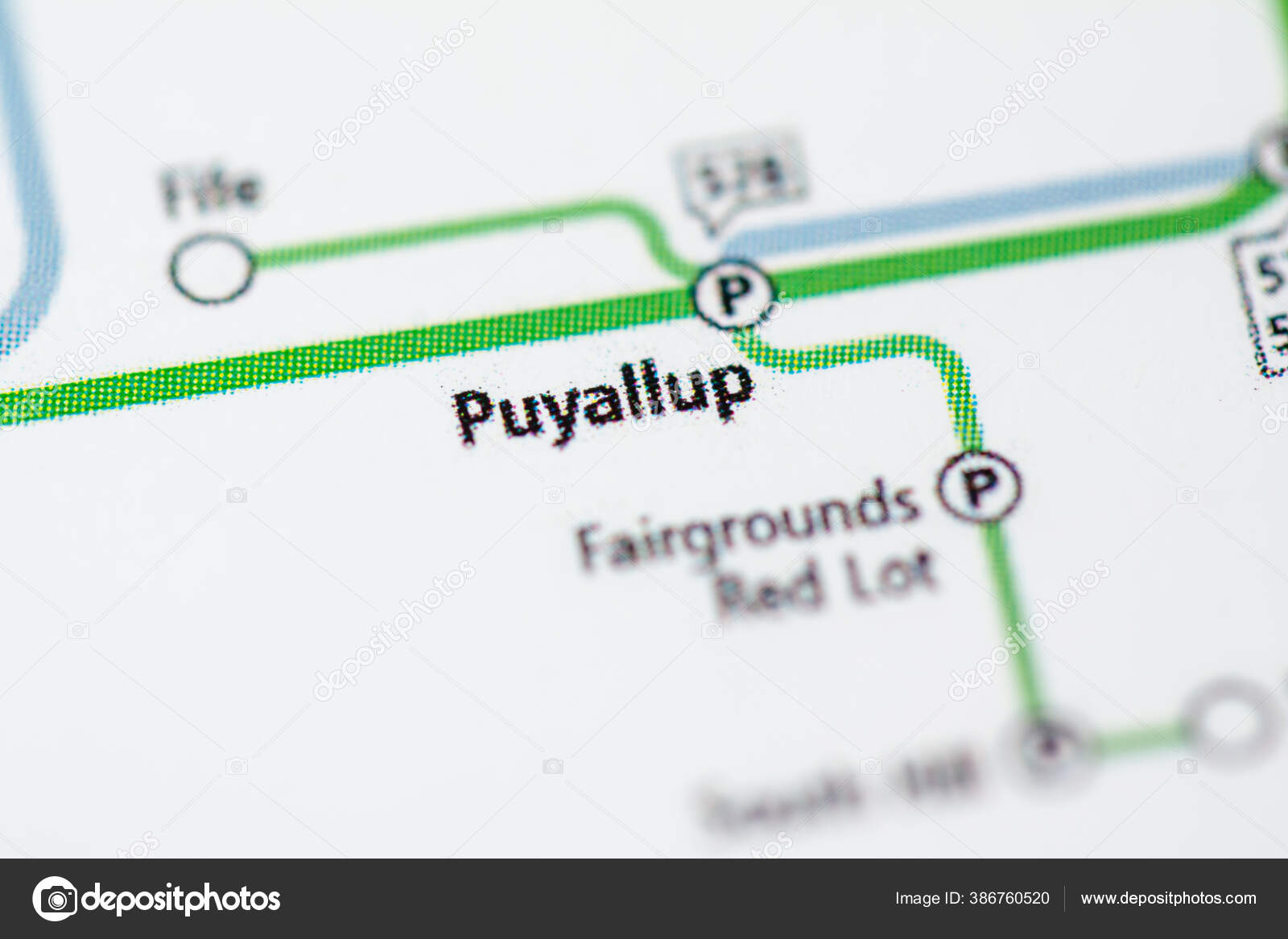 Puyallup Station Seattle Metro Map — Stock Photo