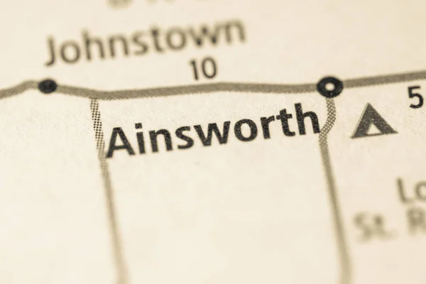 Ainsworth Vagyok Nebraska Ban Amerikai Térkép — Stock Fotó
