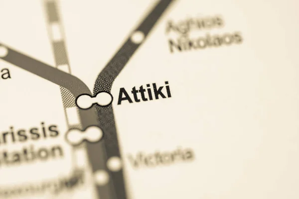 Attiki Station Carte Métro Athènes — Photo