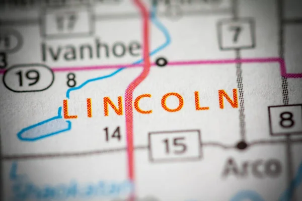 Лінкольн Міннесота Карта Сша — стокове фото