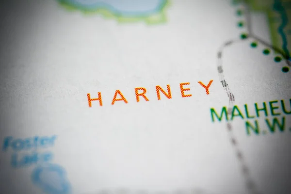 Harney Oregon Mapa Usa — Foto de Stock