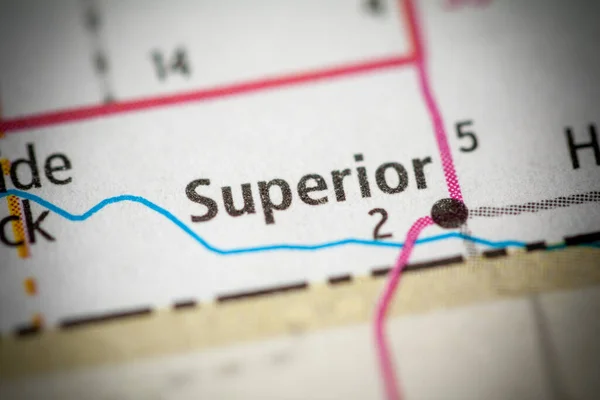 Superior Nebraska Eua Mapa — Fotografia de Stock